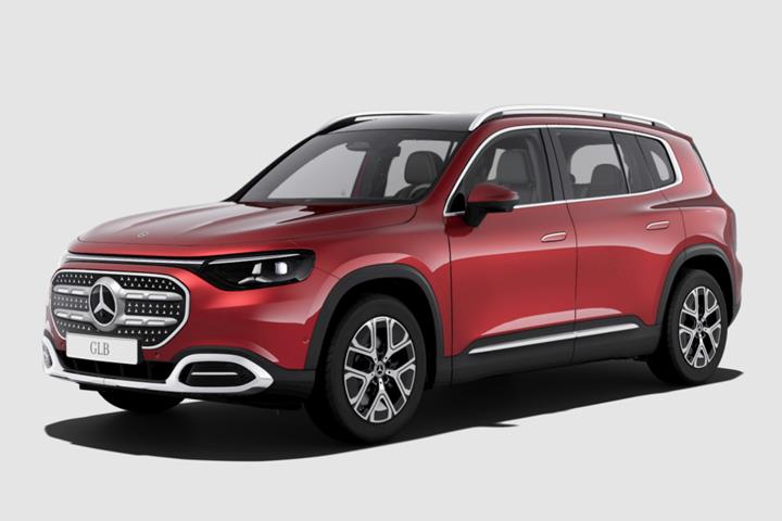 Rød Mercedes GLB250+ fra 2026