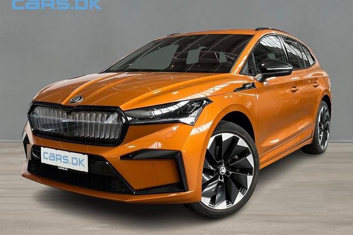 Orange Skoda Enyaq fra 2023