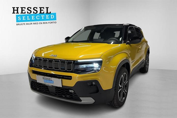 Gul Jeep Avenger fra 2024 set udefra