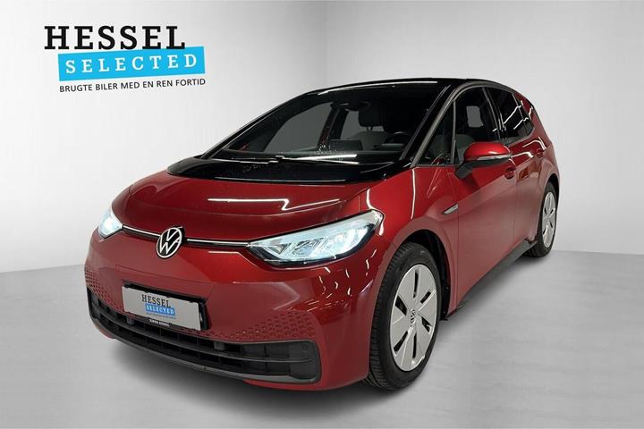 Rød VW ID.3 fra 2021 set udefra