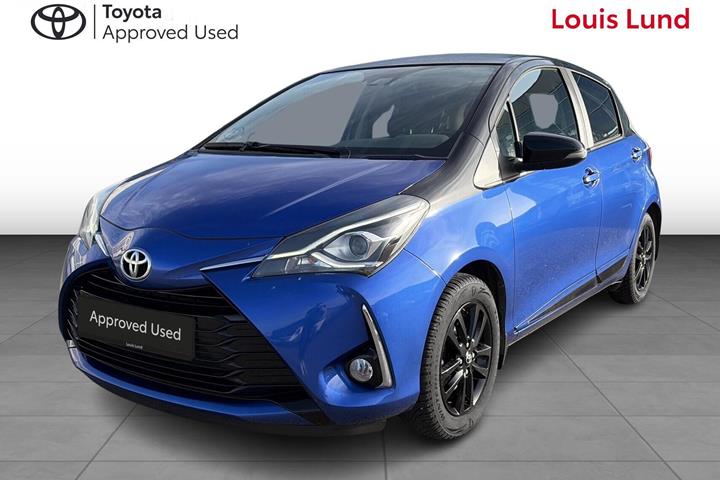 Blå Toyota Yaris fra 2019