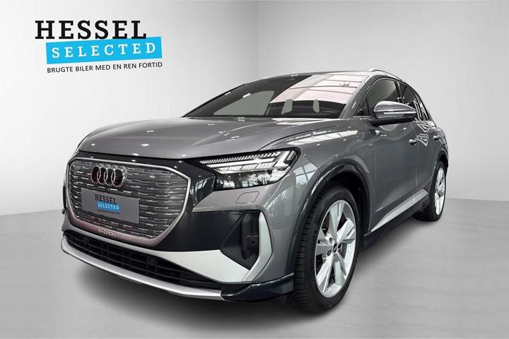Grå Audi Q4 e-tron fra 2021 set udefra