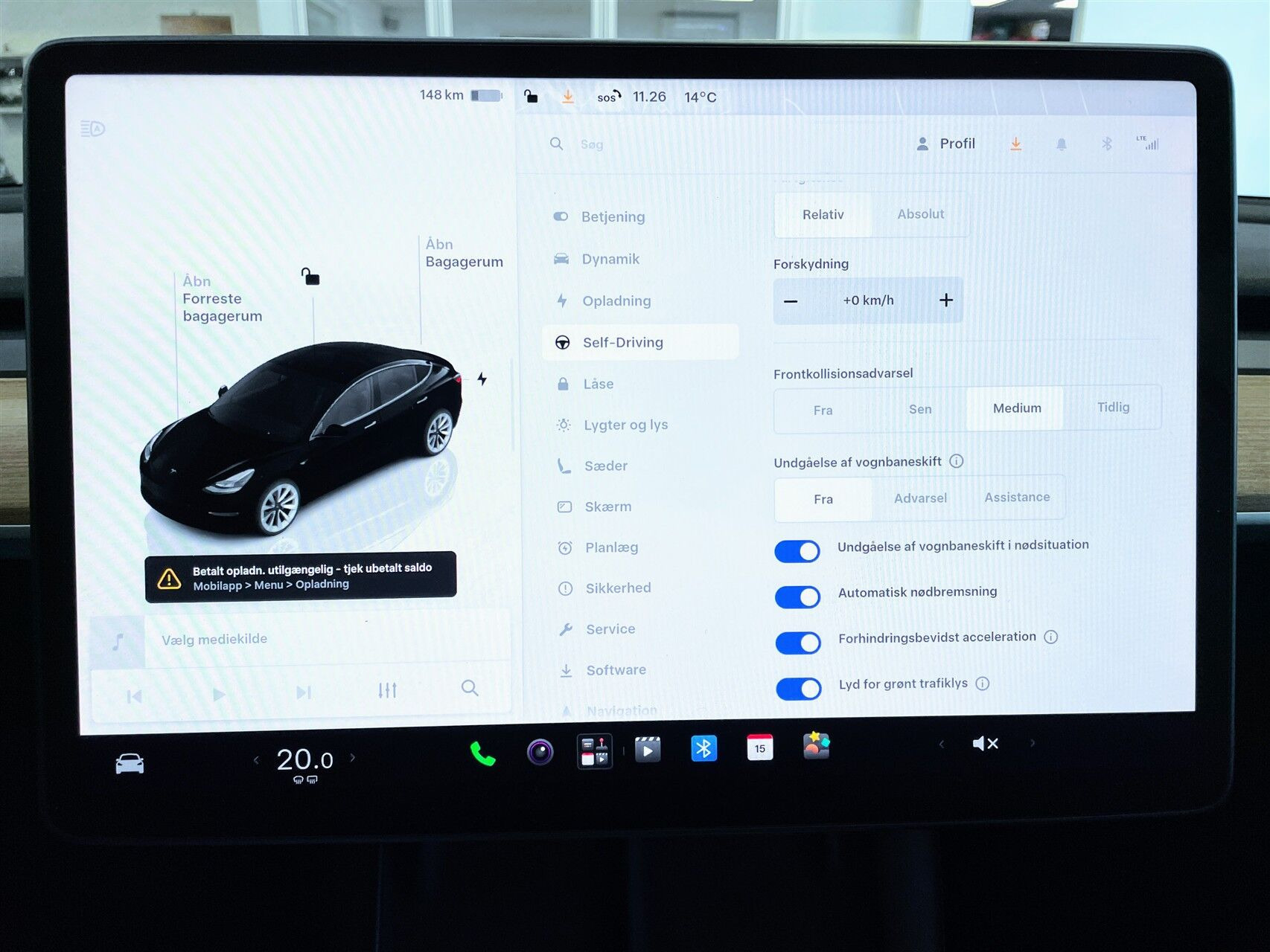 Sort Tesla Model 3 fra 2022