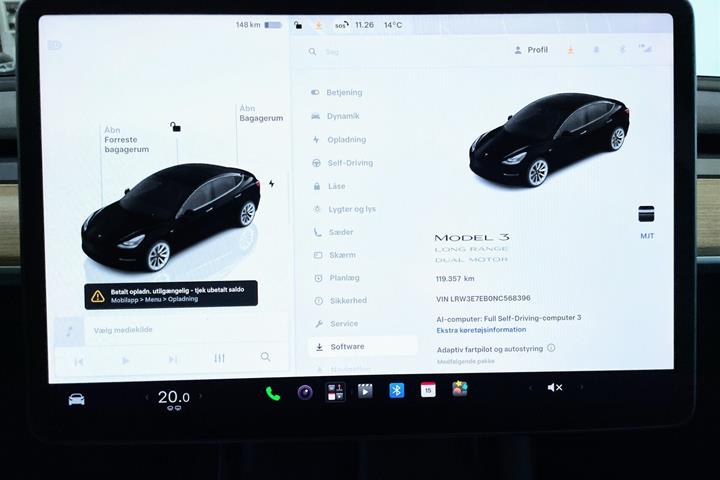 Sort Tesla Model 3 fra 2022