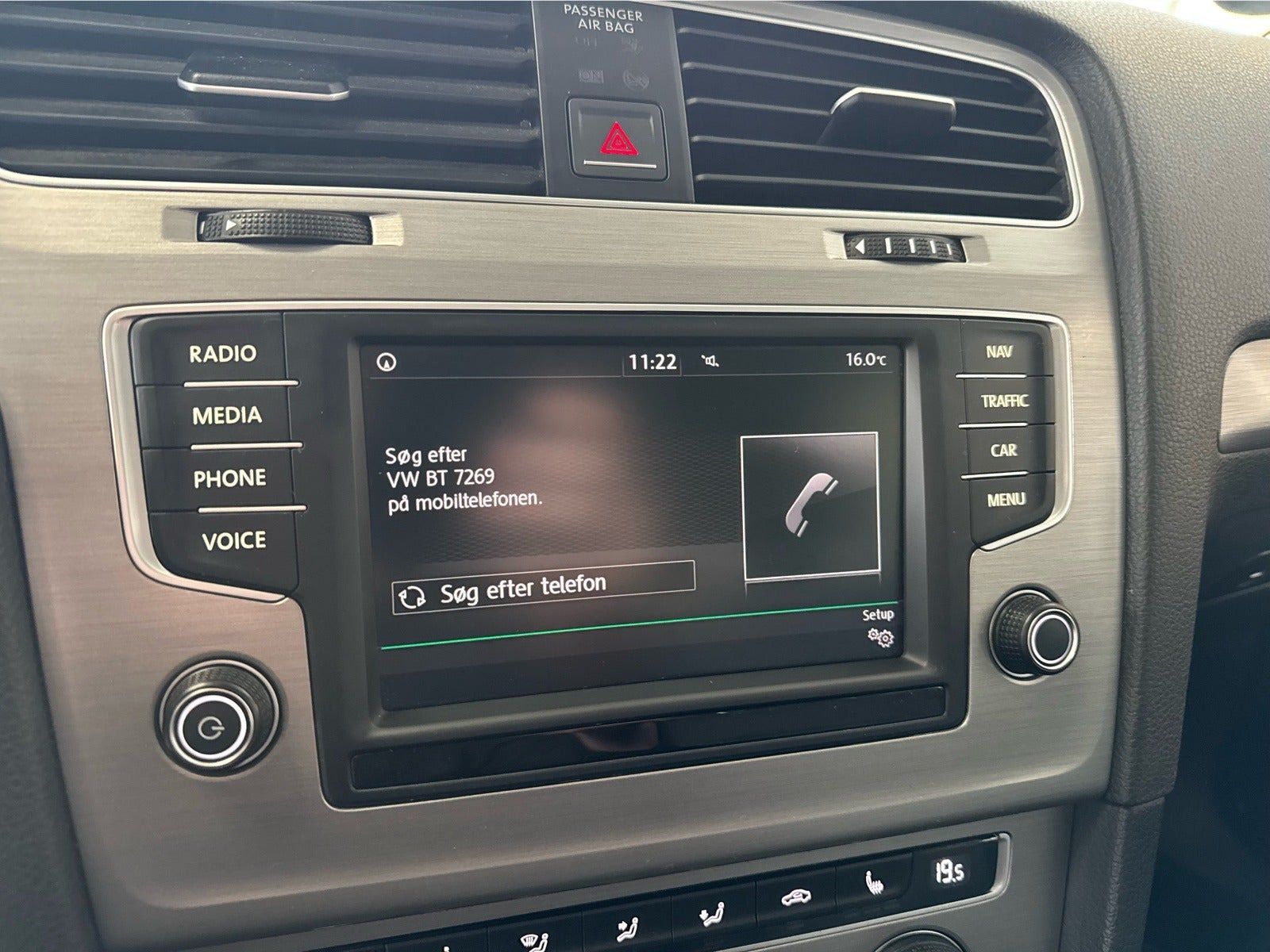 Blå VW Golf VII fra 2016