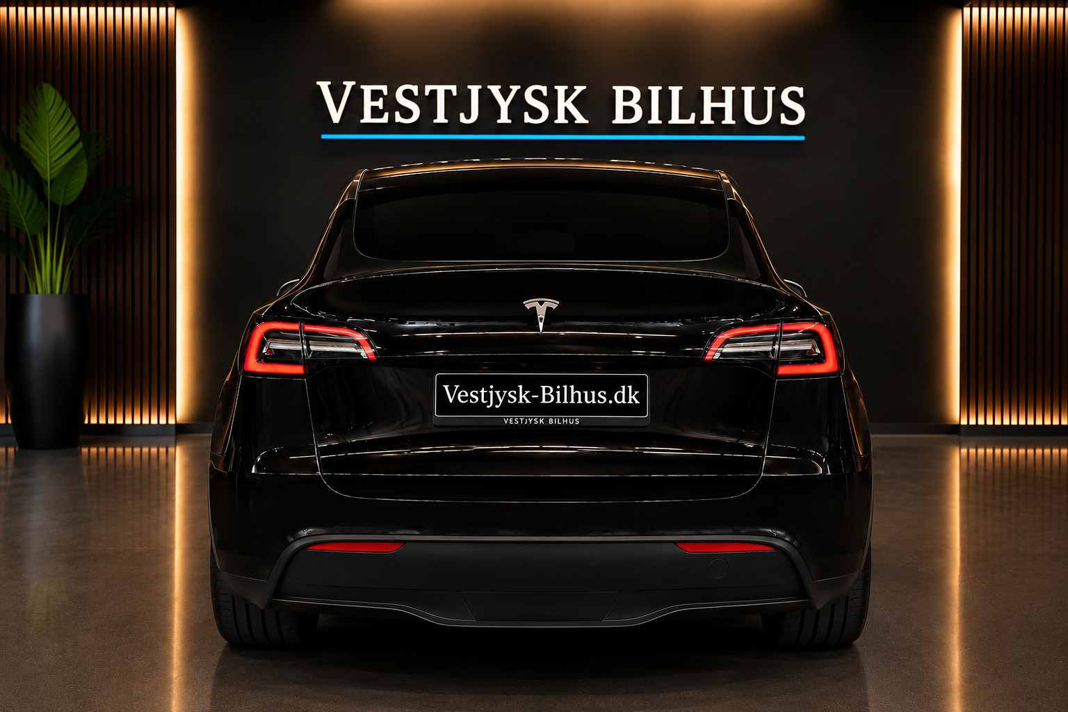 Grå Tesla Model Y fra 2021