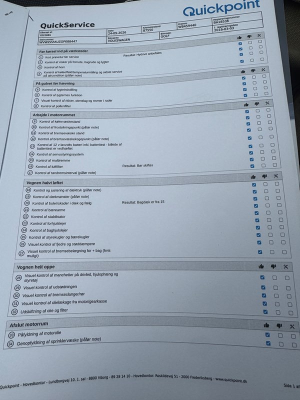 undefined VW Golf fra 2016