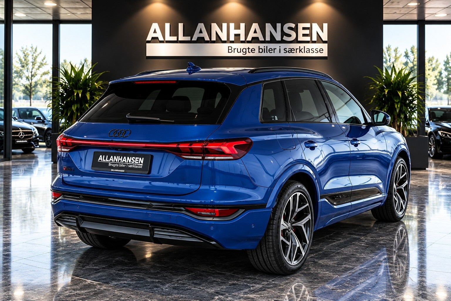 Blå Audi SQ6 e-tron fra 2024