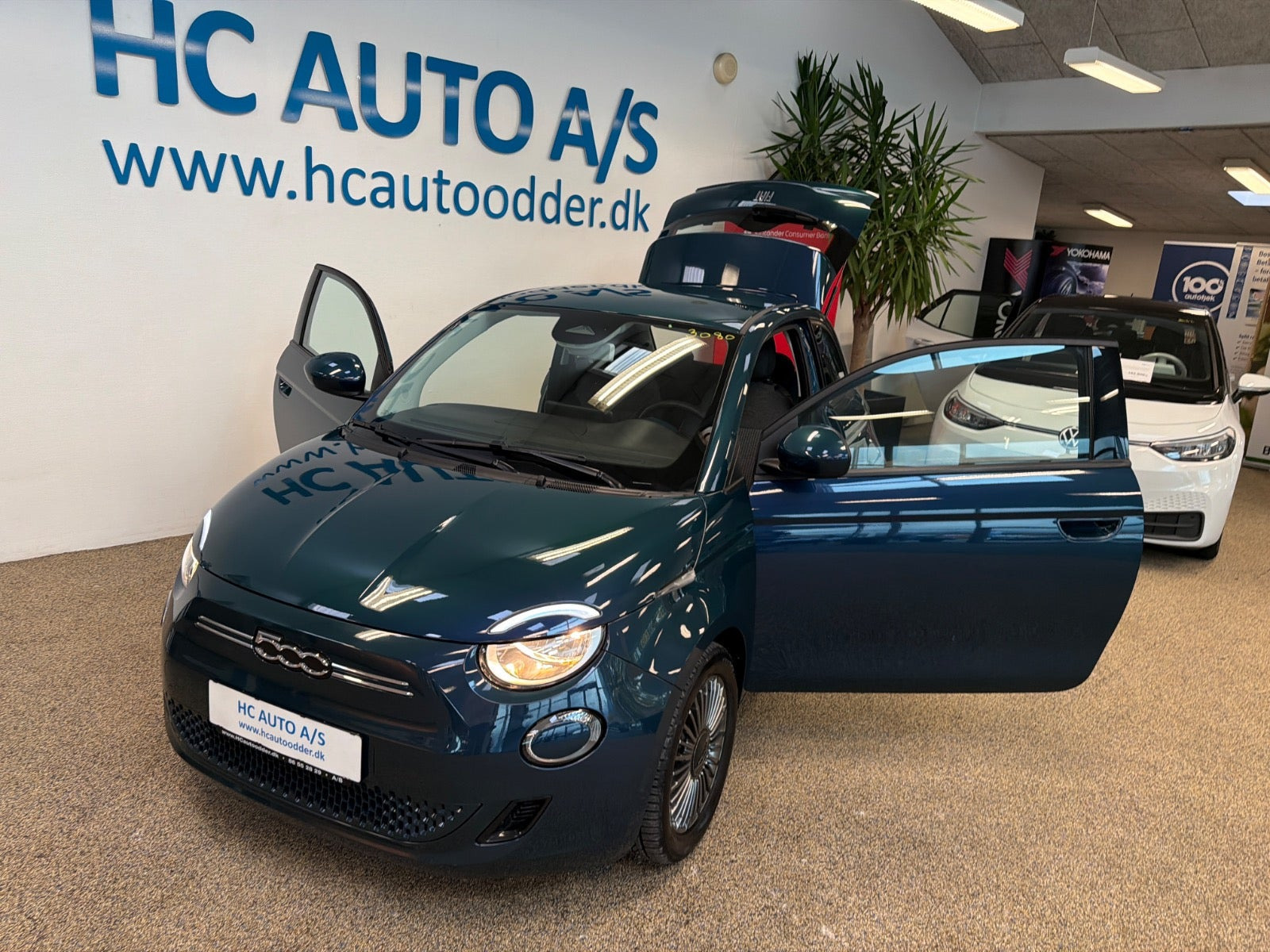 Grøn Fiat 500e fra 2022