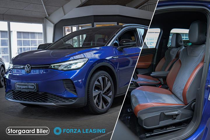 Blå VW ID.4 fra 2021 set udefra