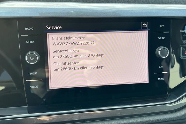 Blå VW Polo fra 2018