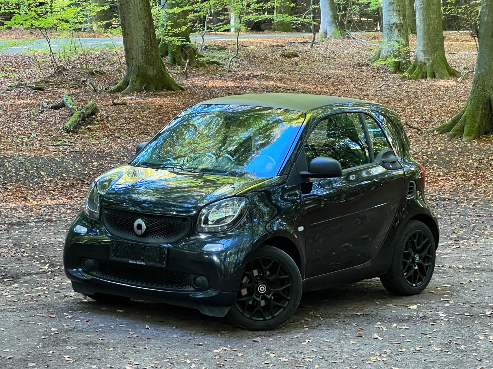 Sort Smart Fortwo fra 2015 set udefra