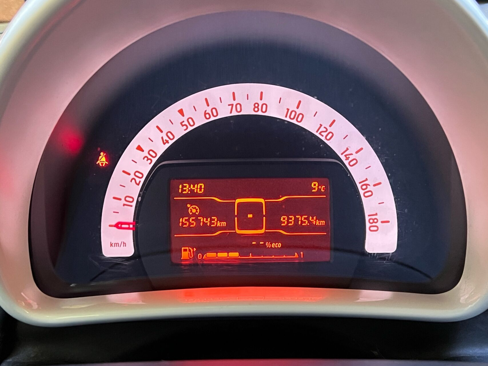 Sort Smart Fortwo fra 2015 set indefra