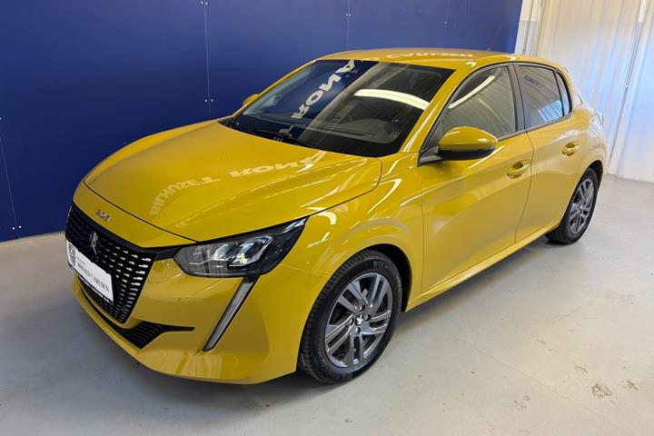 Gul Peugeot 208 fra 2021
