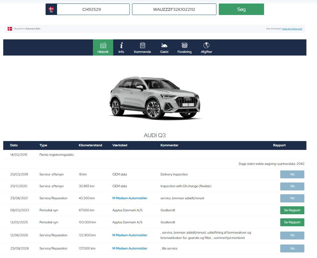 Grå Audi Q3 fra 2019