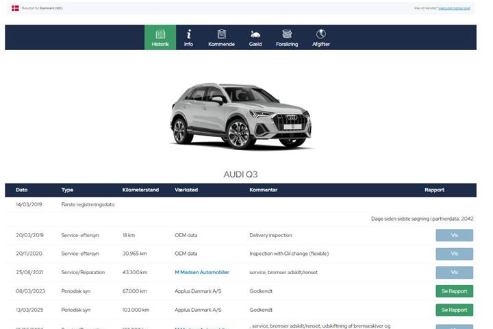 Grå Audi Q3 fra 2019