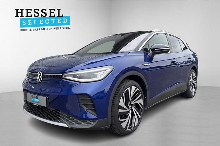Blå VW ID.4 fra 2021 set udefra
