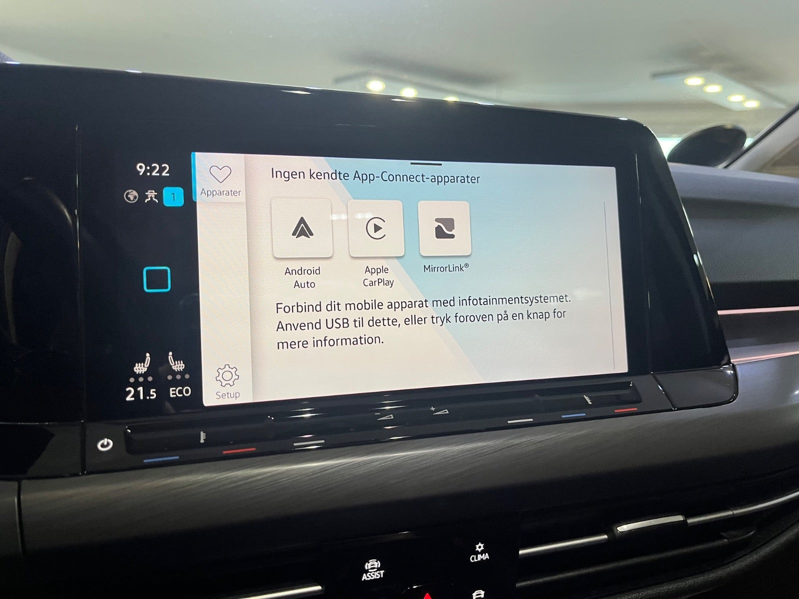 Blå VW Golf VIII fra 2021
