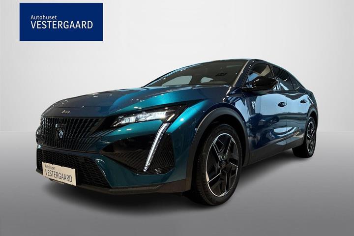 Blå Peugeot e-408 fra 2026