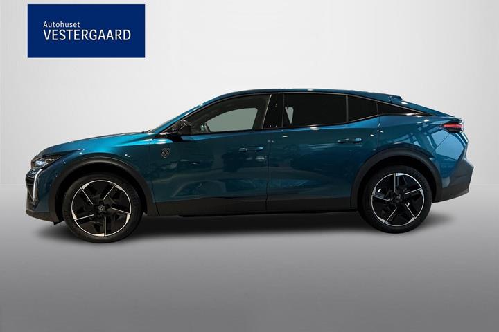 Blå Peugeot e-408 fra 2026