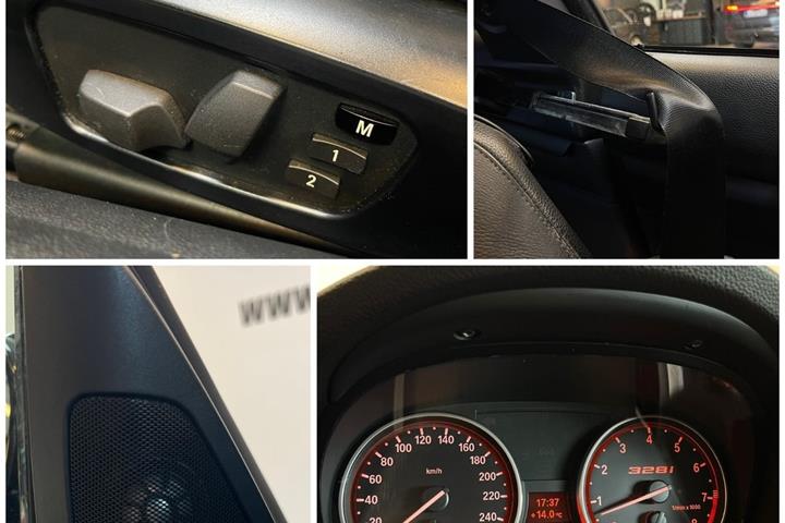 Gul BMW 328i fra 2012