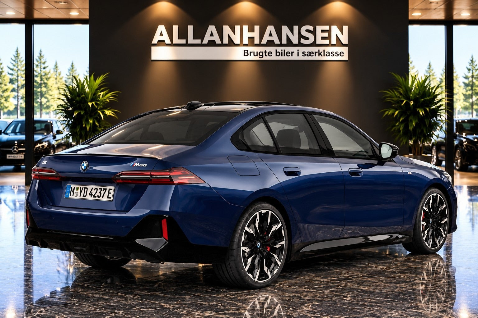 Blå BMW i5 fra 2024