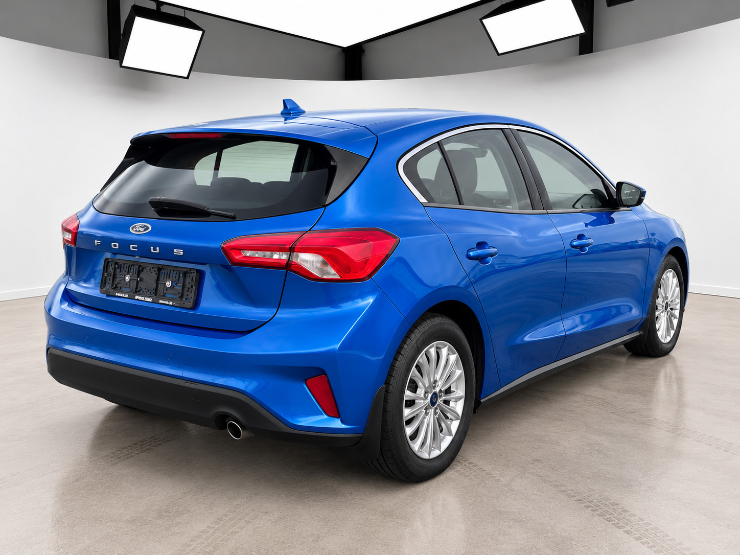 Blå Ford Focus fra 2018