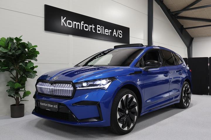 Blå Skoda Enyaq fra 2024