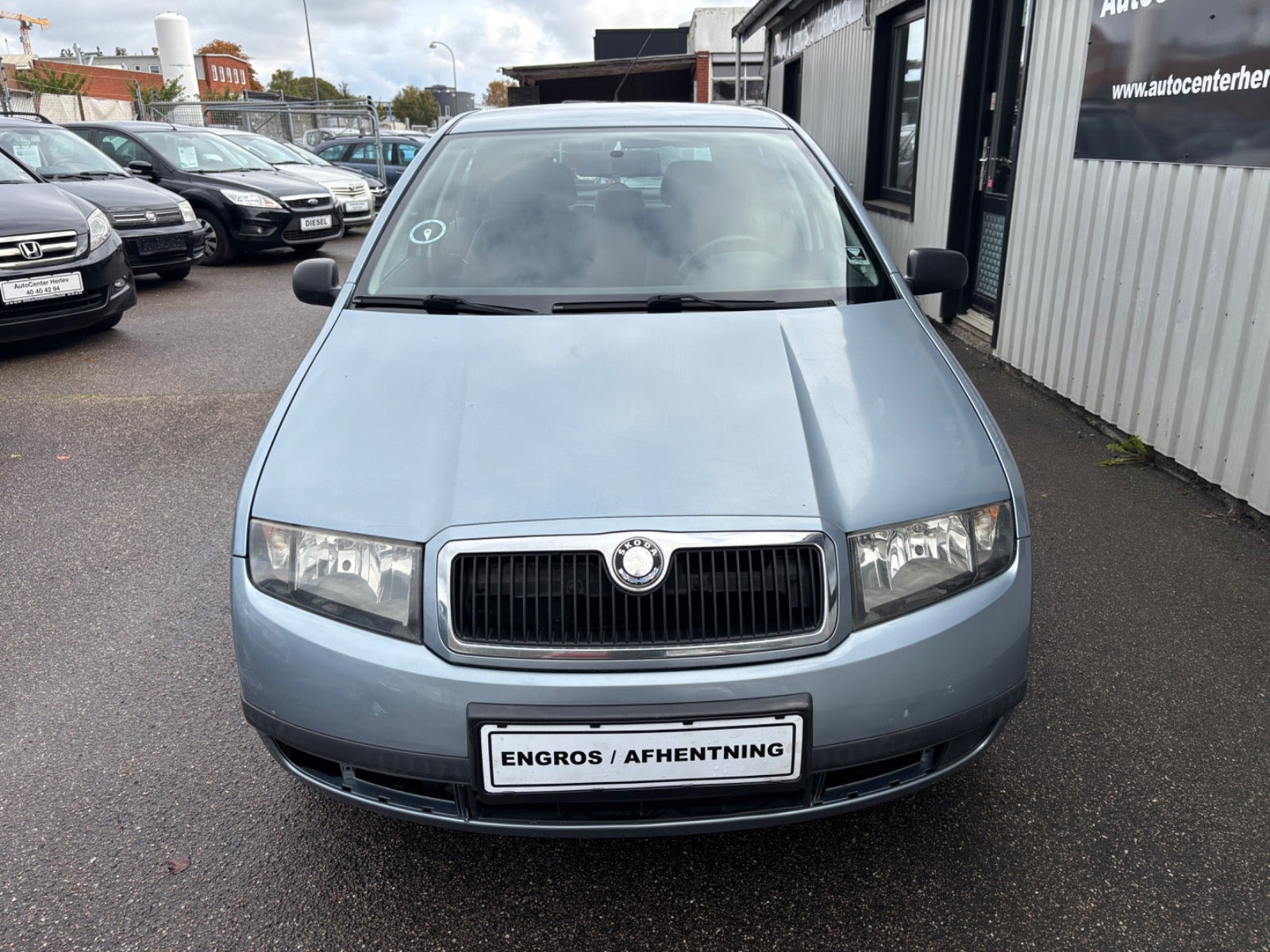 Blå Skoda Fabia fra 2003