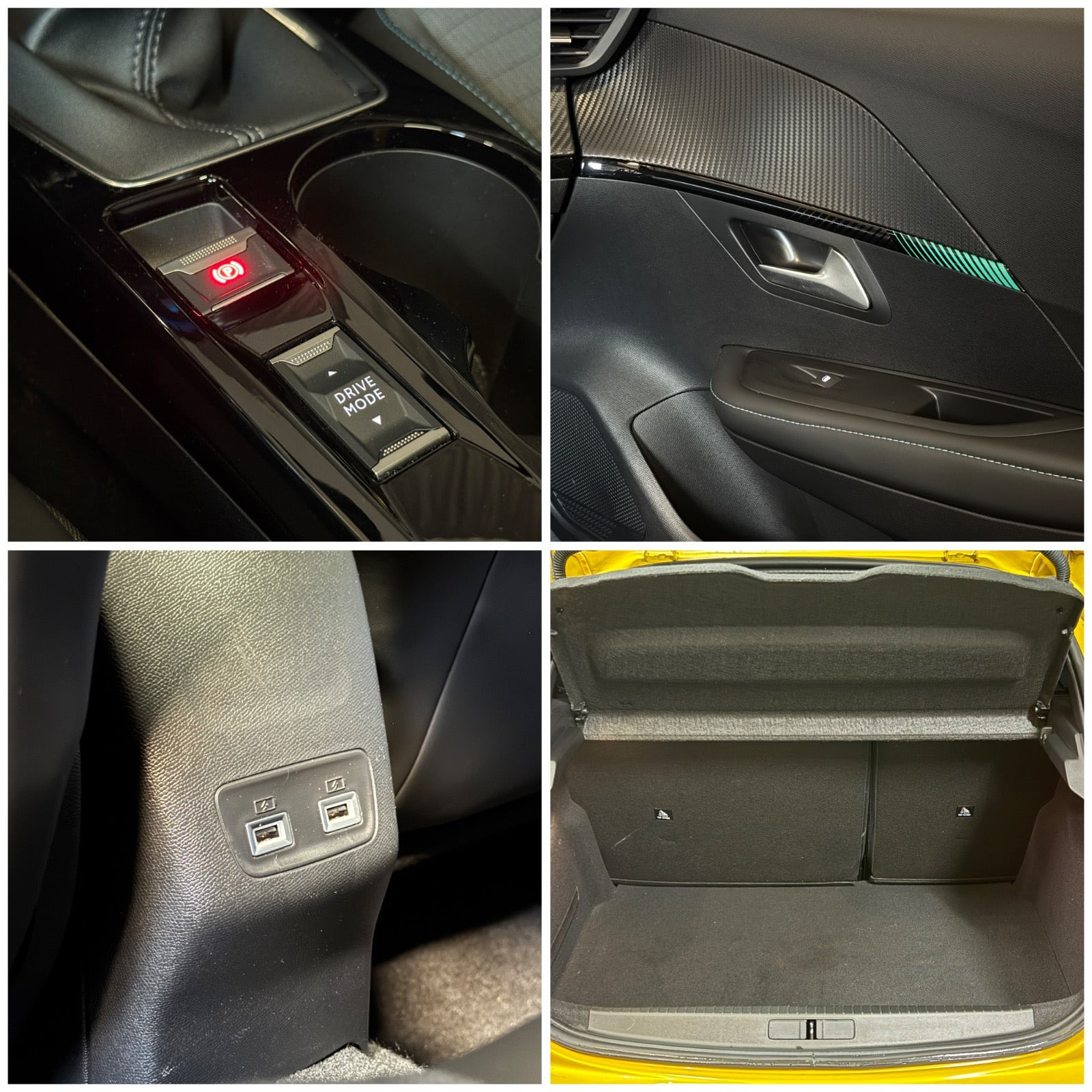 Gul Peugeot 208 fra 2021