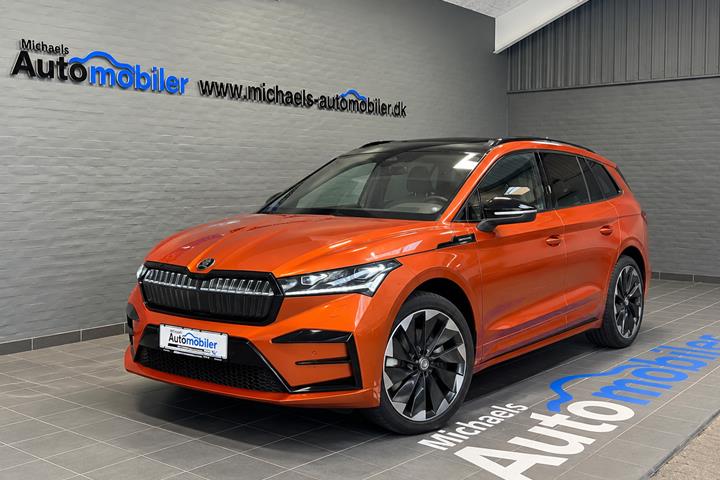 Orange Skoda Enyaq fra 2023
