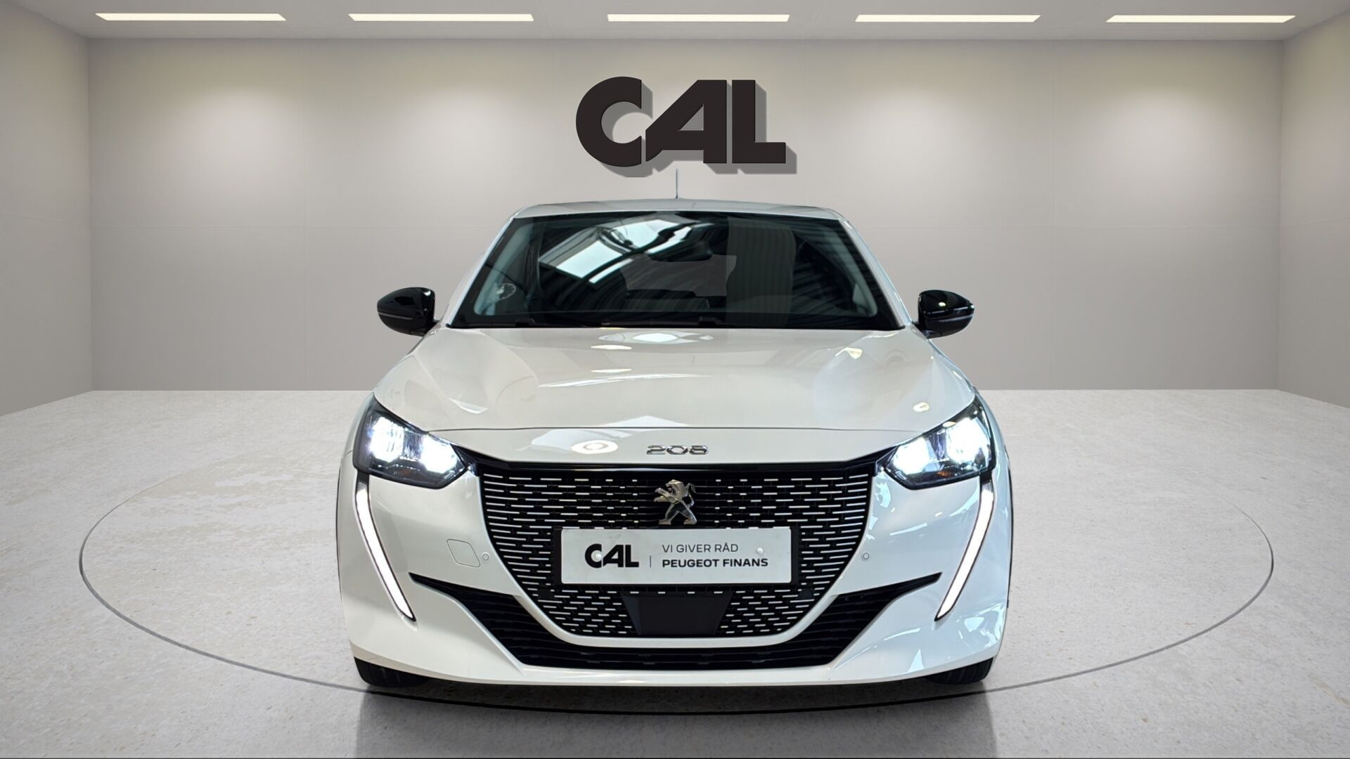 Hvid Peugeot e-208 fra 2023