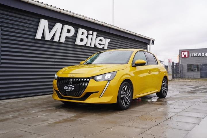 Gul Peugeot 208 fra 2021