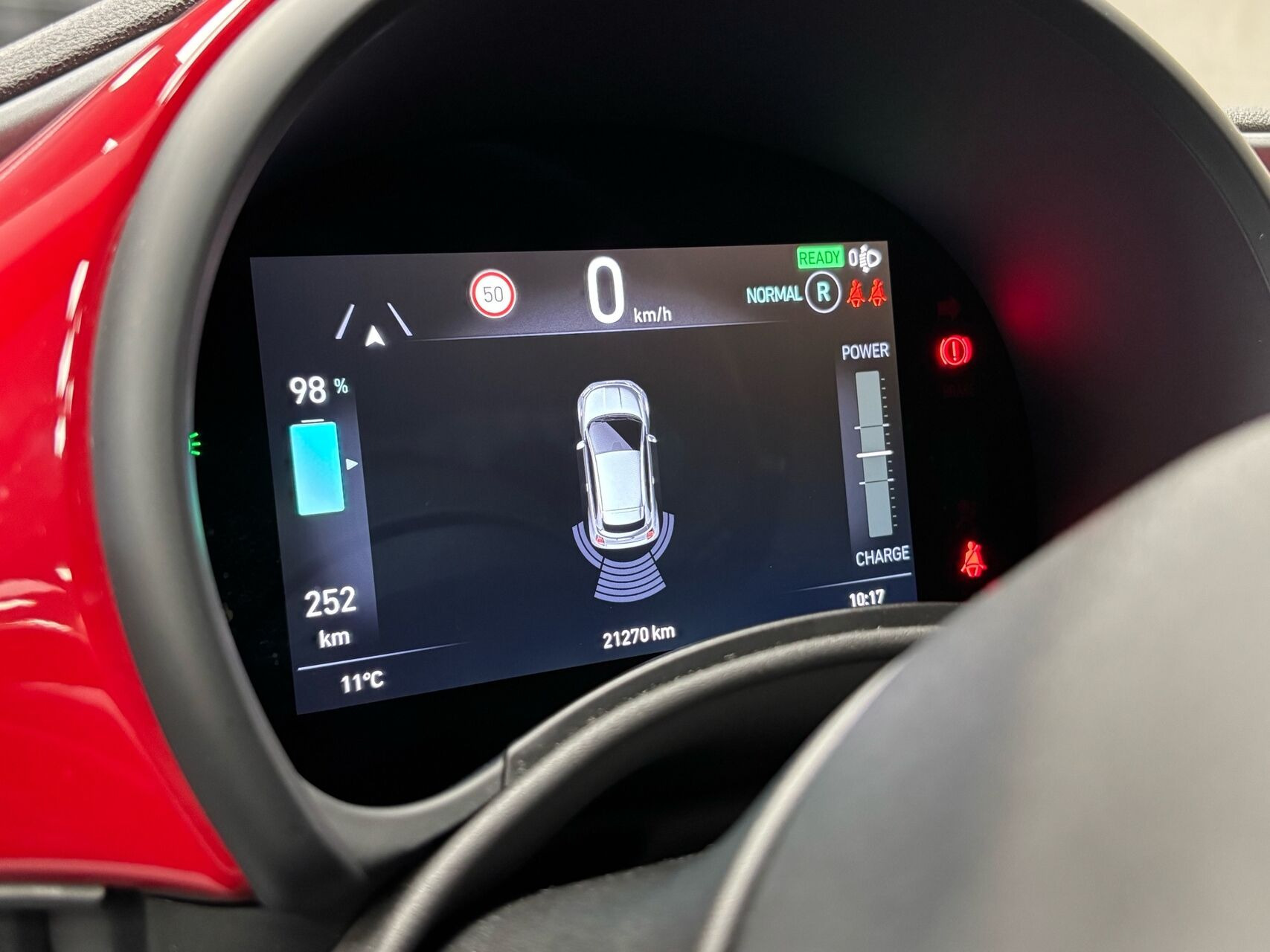 Rød Fiat 500e fra 2023