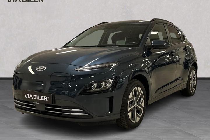 Blå Hyundai Kona fra 2021