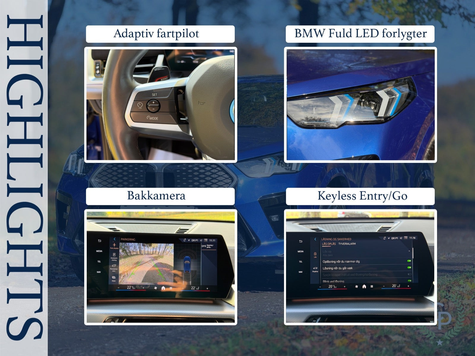 Blå BMW iX2 fra 2025
