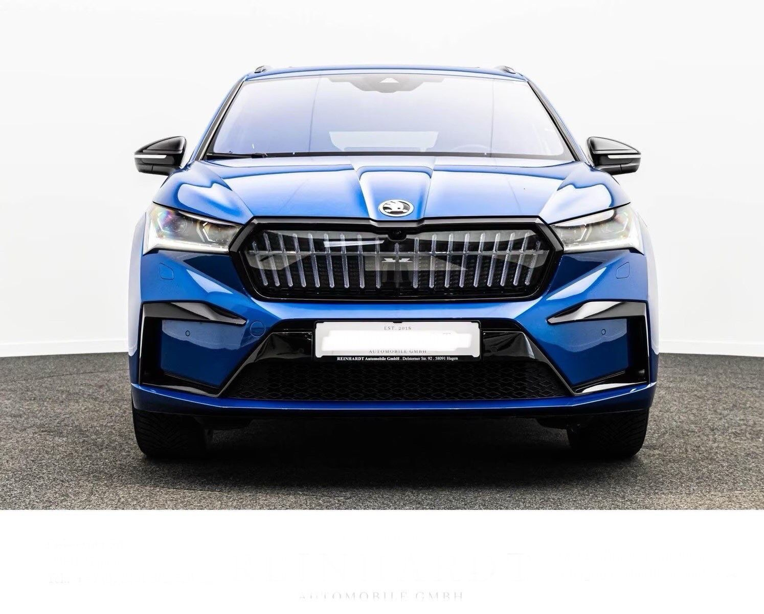 Blå Skoda Enyaq fra 2024