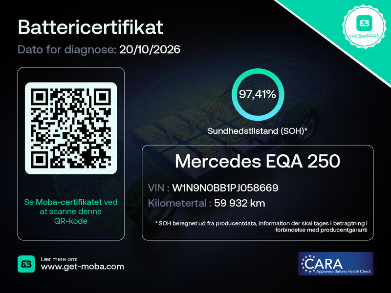 Sølv Mercedes EQA250 fra 2022