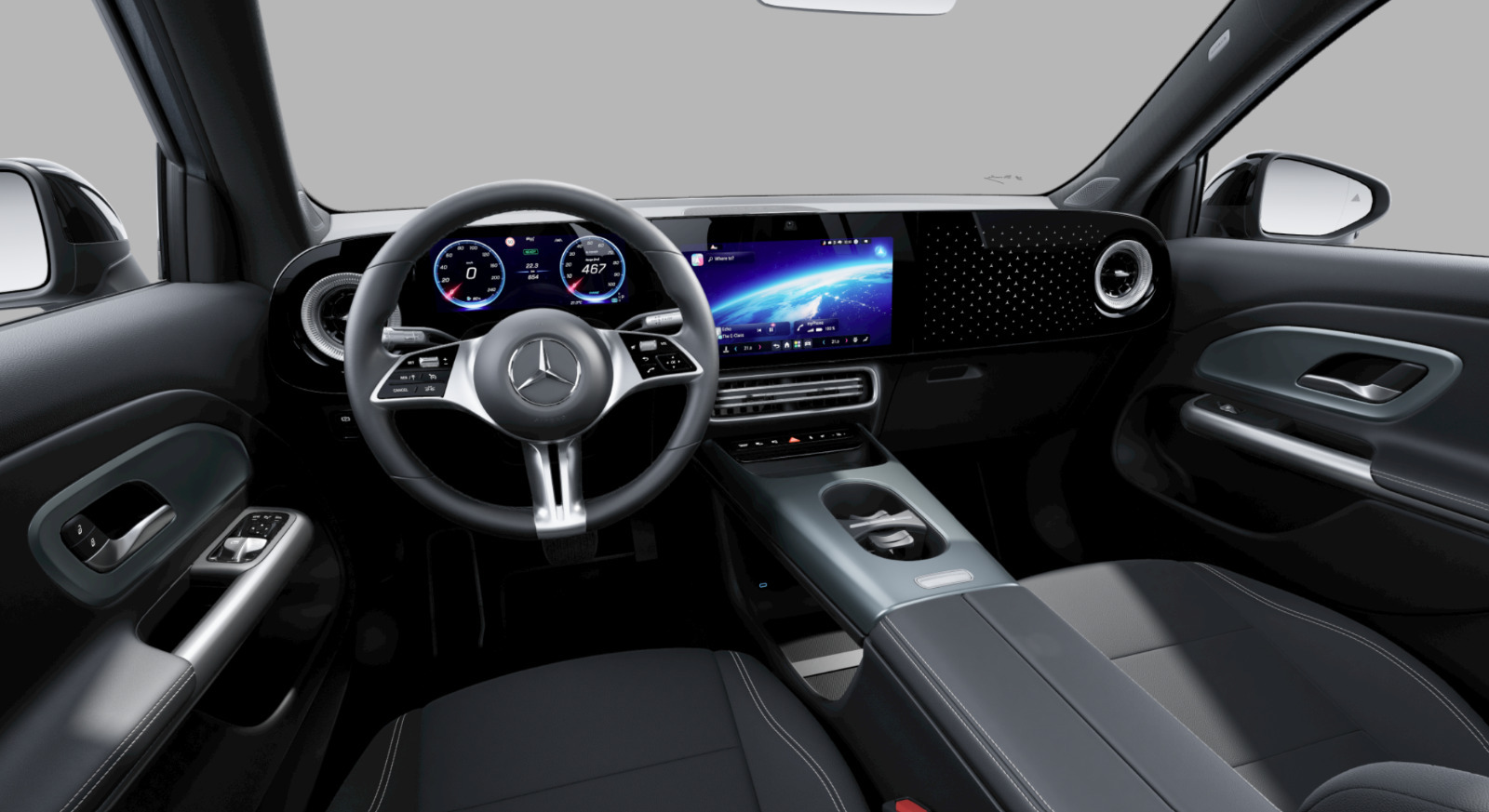 Sølv Mercedes GLB250+ fra 2026