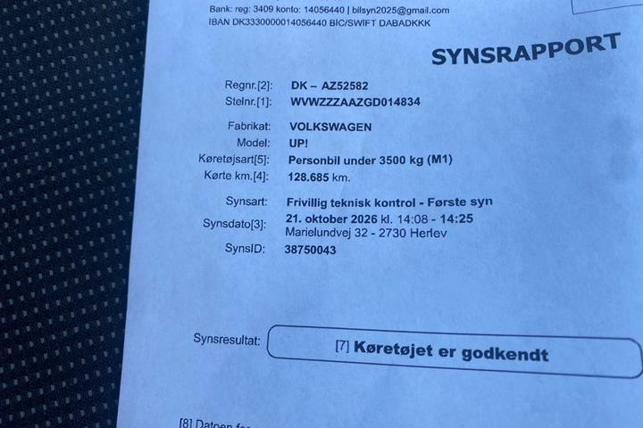 undefined VW UP! fra 2016