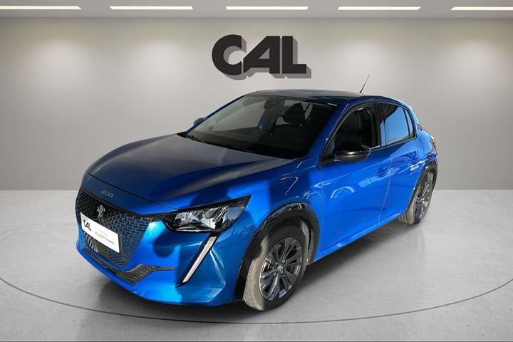Blå Peugeot e-208 fra 2023