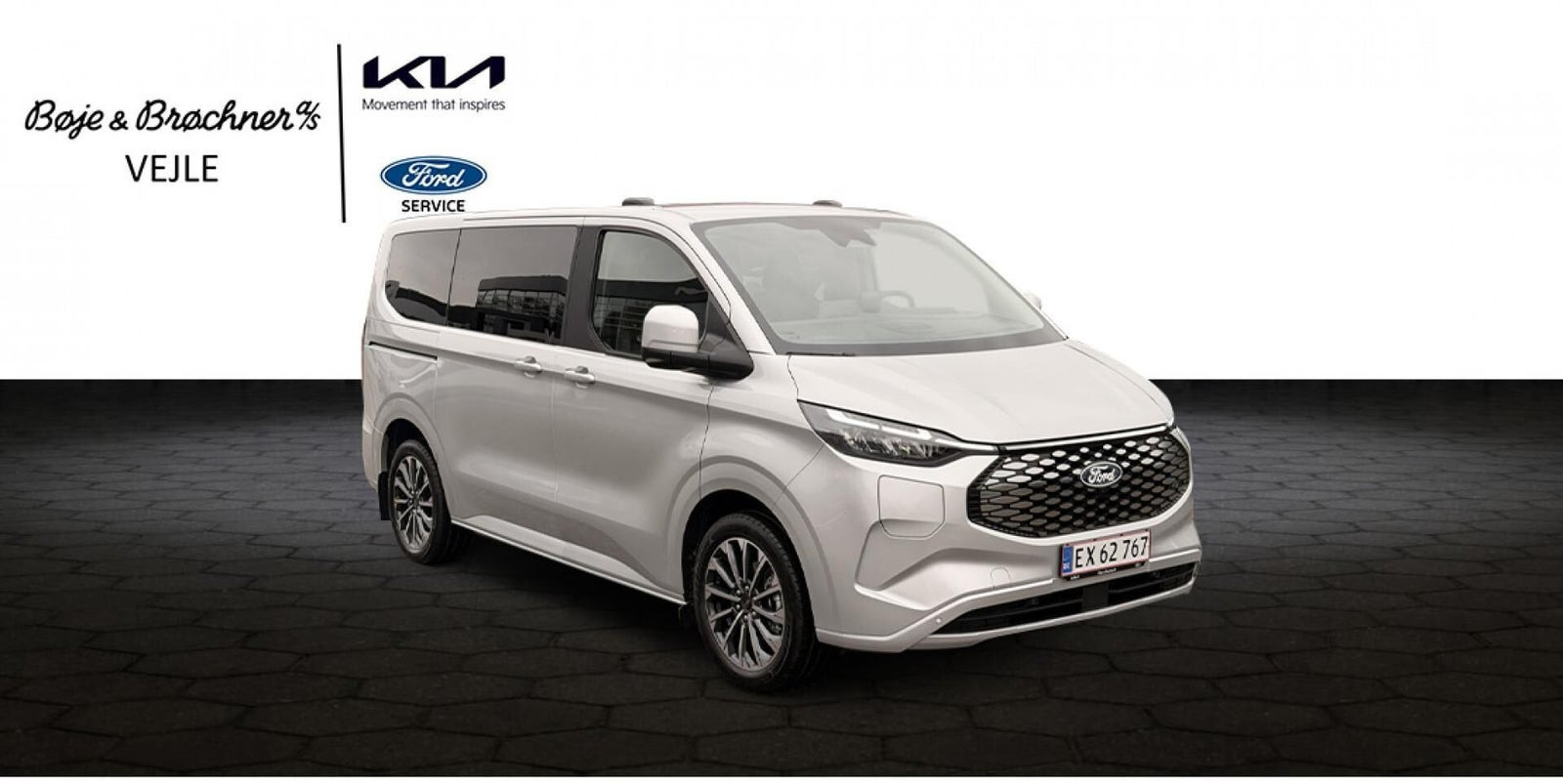 Sølv Ford E-Tourneo Custom 340 L1 fra 2027