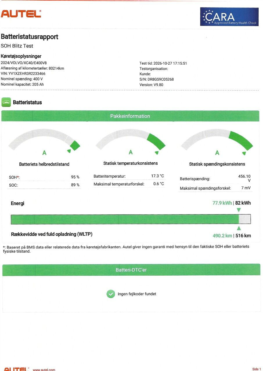 Sølv Volvo XC40 fra 2023