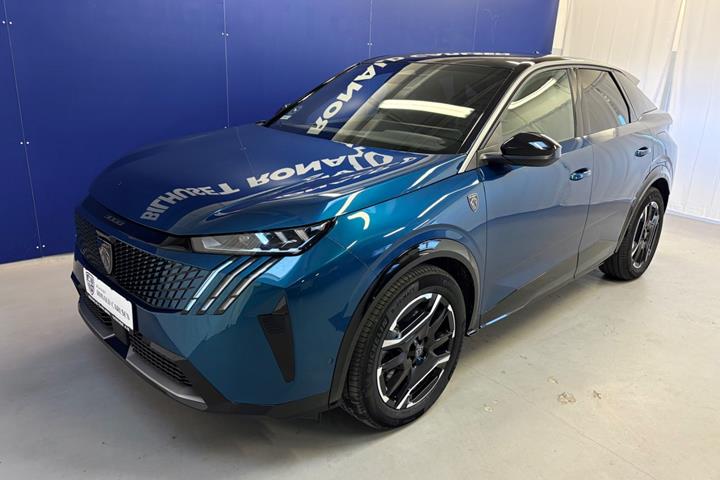 Blå Peugeot e-3008 fra 2025