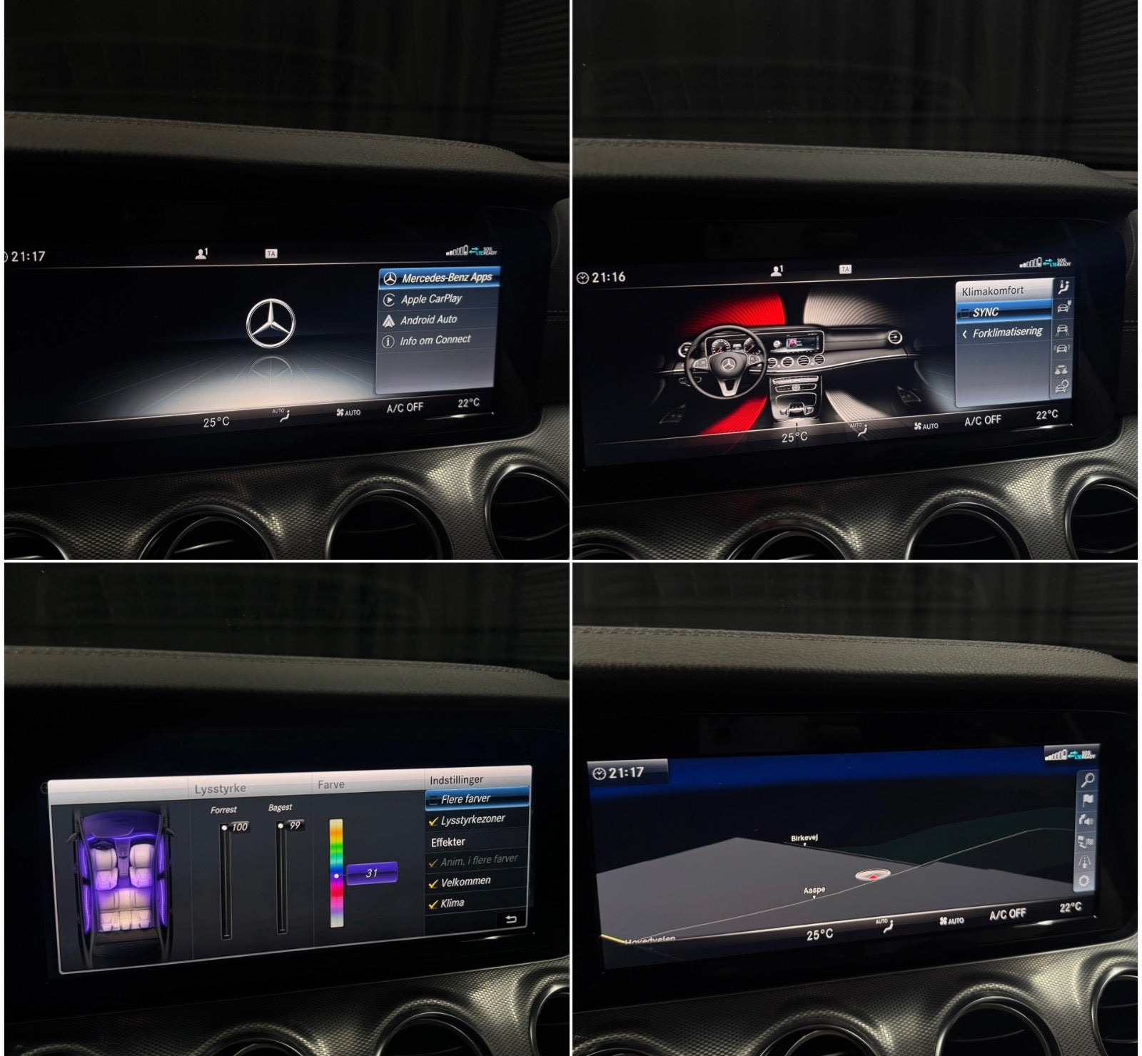 Sort Mercedes E300 de fra 2020