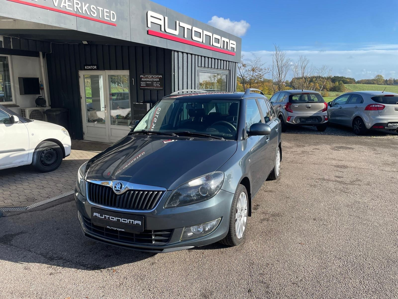 Grå Skoda Fabia fra 2015