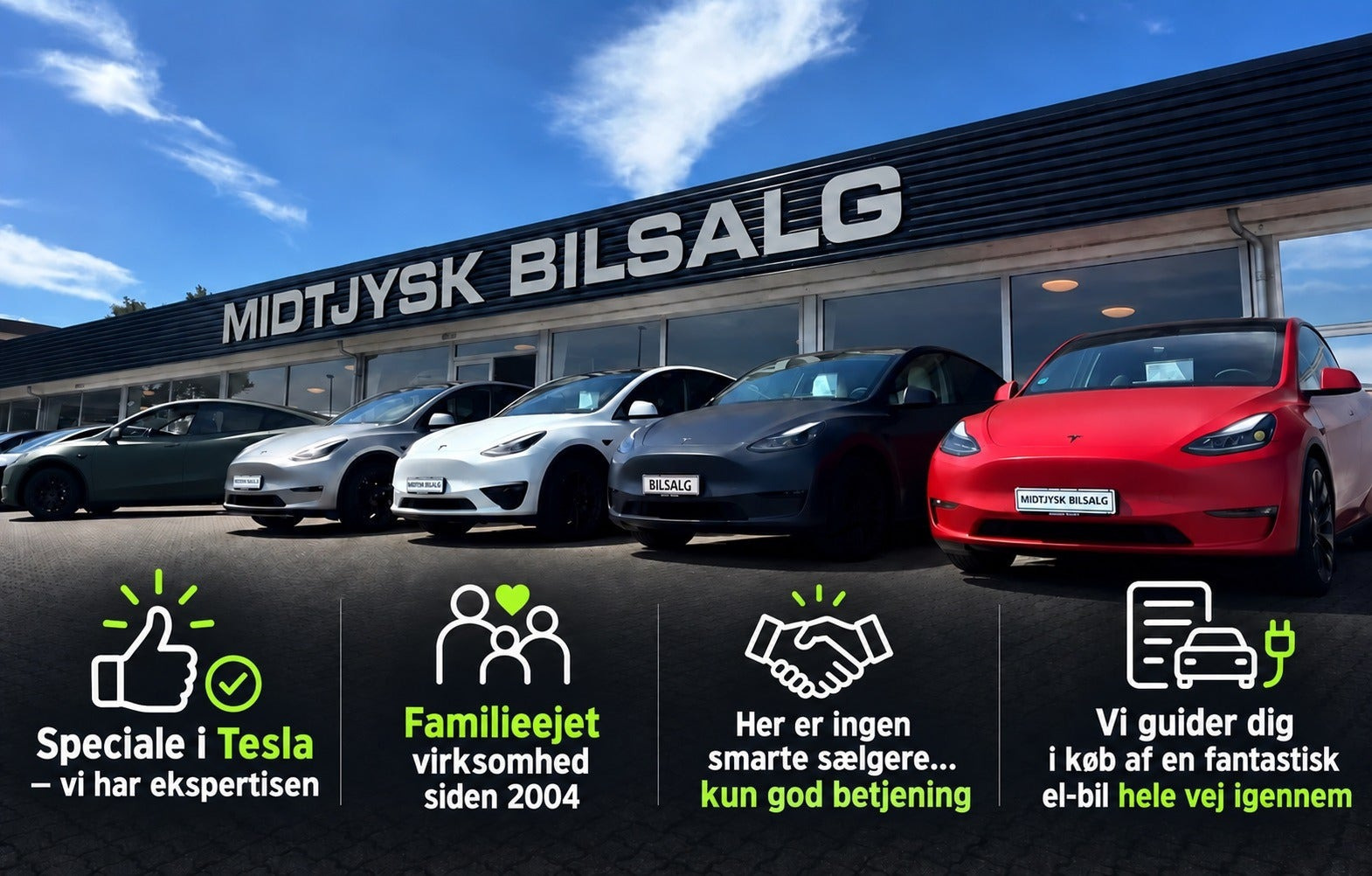 Hvid Tesla Model Y fra 2023