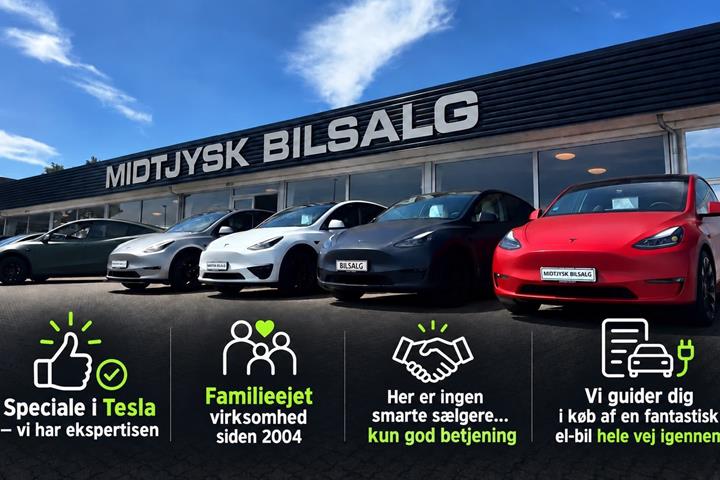 Hvid Tesla Model Y fra 2023