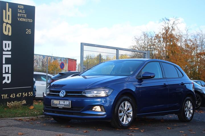 Blå VW Polo fra 2018
