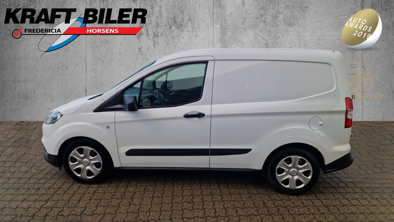 Hvid Ford Transit Courier fra 2019